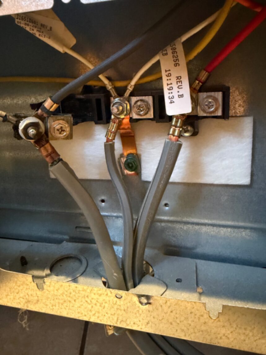 Oven terminal block and power wiring repair